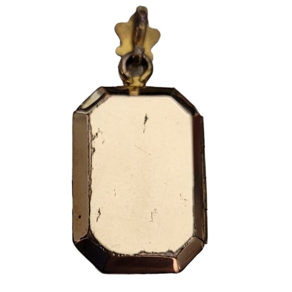 Gold Filled Vintage Hinged Square Locket With Black & White Photos Pendant E848 - Picture 5 of 9